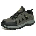 Dark grey waterproof hiking boot for men with black MD sole and yellow accents - 36 / Army Green