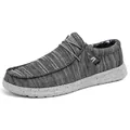 Graue Strick-Loafer für Herren mit elastischen Schnürsenkeln und Gummisohle - 40 / Grau