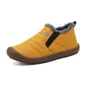 Bottes de neige matelassées jaunes imperméables avec doublure en fausse fourrure grise - 38 / Style Slip-on (6822) / Jaune