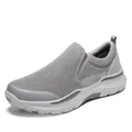 Ανδρικά γκρι slip-on πάνινα παπούτσια με χοντρή σόλα και αναπνεύσιμο υφασμάτινο επάνω μέρος - EU 39 / Γκρι