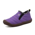 Bottes de neige imperméables violettes matelassées avec doublure en fourrure grise - 38 / Style Slip-on (6822) / Violet