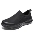 Ανδρικά μαύρα slip-on loafers με πλατφόρμα από διαπνέον ύφασμα και αντιολισθητική σόλα - EU 39 / Μαύρο