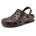 Dark brown clogs with air cushion soles and adjustable heel straps for men - 38 / Brown
