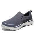 Ανδρικά slip-on πάνινα παπούτσια σε σκούρο γκρι με χοντρή σόλα και ελαστικά πλαϊνά - EU 39 / Μπλε