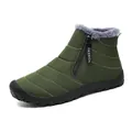 Waterproof dark green winter snow boots for men with thick faux fur lining and non-slip sole - EU 38 / Green