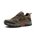 Brown faux suede hiking shoes for men with anti-slip rubber soles for outdoor trekking - EU 39 / Brown