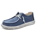 Mocassins pour hommes en toile bleu marine avec semelles légères et lacets élastiques - EU 39 / Bleu