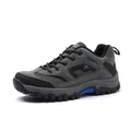 Men's dark grey hiking shoe in durable suede with breathable mesh and anti-slip rubber sole - EU 39 / Gray