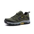 Olive green hiking shoes for men featuring breathable mesh and suede upper - EU 39 / Green