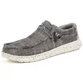 Women's casual canvas loafer in dark grey with woven texture and speckled sole - EU 38 / Gray