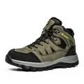 Men's olive high-top winter hiking boots with warm fleece lining and anti-slip soles - EU 38 / Green