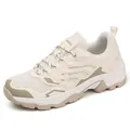 Men's off-road trail running shoe in cream white and beige with breathable mesh - 36 / Beige Green
