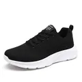 Baskets homme en maille respirante noir et blanc avec semelle épaisse antidérapante - EU 38 / Noir