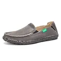 Mocassini slip-on grigi da uomo in tela con trama traspirante e cuciture a contrasto - EU 40 / Grigio