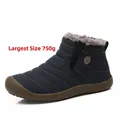 Waterproof dark blue winter snow boots for men in sizes 36-48 with warm fleece lining - 36 / Blue