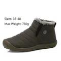 Waterproof army green snow boots with warm fur lining for outdoor winter wear - 36 / Gray