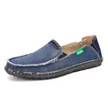Mocassini in tela blu traspirante con etichetta fashion e suola antiscivolo - EU 39 / Blu