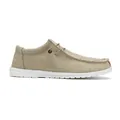 Men's casual canvas loafers in khaki with thick white soles and textured fabric detail - 40 / Casual Style (1018) / Khaki