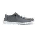 Men's casual canvas loafers in dark grey with white sole and adjustable cord detail - 40 / Casual Style (1018) / Blue