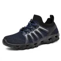 Dark blue breathable outdoor hiking shoe with quick-lace system and drainage outsole - 36 / Dark Blue