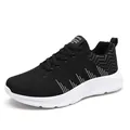 Baskets homme classiques en maille respirante noire et blanche à semelle épaisse - EU 38 / Noir et Blanc