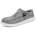 Grijs-witte canvas loafers voor heren met gespikkelde dikke witte zolen - EU 36 / Zwart Wit