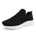 Scarpa da corsa traspirante da uomo in nero e rosso con suola morbida bianca leggera - 44 / Stile Sportivo Nero Rosso (218) / Nero rosso