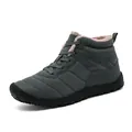 Waterproof winter snow boots for men with warm plush lining and non-slip rubber soles - 40 / Dark Gray