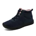 Water-resistant navy blue winter snow boots with warm faux fur lining and non-slip soles - 40 / Dark Blue