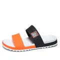 Men's sport slippers in orange and black with thick white anti-slip serrated sole - EU 40 / Orange