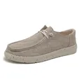 Mocassins en toile pour hommes couleur avoine avec semelles compensées mouchetées et design - EU 40 / Beige