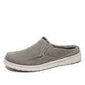 Men's grey canvas slip-on mules with a thick white sole and classic logo detail - EU 39 / Khaki
