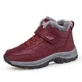 Deep red waterproof winter boots for elderly with warm fur lining and non-slip rubber soles - 44 / Style 9706 / Wine Red