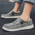 Mocasines casuales de lona gris para hombre con suelas ligeras moteadas en blanco - EU 38 / Negro y Blanco