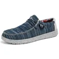Marineblauer Herren-Strickslipper mit gesprenkelter leichter Sohle und Schnürung - 40 / Blau