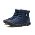 Navy blue winter snow boots with warm faux fur lining and non-slip rubber soles - EU 36 / Blue