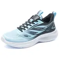 Blue gradient mesh running shoes for men with breathable knit upper and white foam sole - 40 / 6023 Black Blue