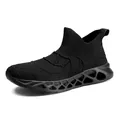 Scarpa da corsa nera traspirante da uomo con suola a nido d'ape ammortizzante - Nero