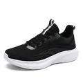 Scarpe da corsa in mesh bianche e nere con suole ammortizzate spesse per uomini e donne - 43 / Profilo Nero Grigio (8838) / Grigio Scuro
