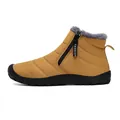 Ginger yellow waterproof snow boots with warm faux fur lining and side zipper - 38 / Yellow