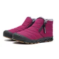 Paarse gewatteerde snowboots voor heren met warme bontvoering en een zijrits - 36 / Rood