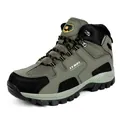 Men's high-top outdoor hiking boots with breathable fabric and non-slip rubber soles - EU 37 / Green