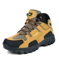 Brown high-top hiking boots with breathable mesh and anti-slip thick rubber soles - EU 45 / Brown