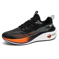 Chaussures de running noires légères avec accents violets et tissu mesh respirant - 38 / Noir Métallique