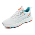 Lightweight breathable mesh running shoes in white with orange and blue accents - EU 36 / White Moon