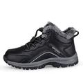 Winter high-top outdoor warm boots for men with non-slip rubber soles and plush lining - EU 36 / Black
