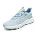 Men's large size breathable running shoes in stylish light blue and mint green mesh - EU 36 / Cyan Blue