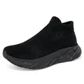 Zapatillas tipo calcetín negras para hombre y mujer con suela gruesa y forro cálido - EU 36 / Todo Negro