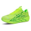 Chaussures de course vert néon en mesh léger avec motif moucheté sur semelle épaisse - 38 / Vert Fluorescent (5818)