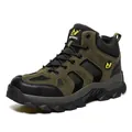 Waterproof high-top hiking boots with non-slip rubber soles and warm lining for outdoors - 39 / Dark Green Fleece Lined Style